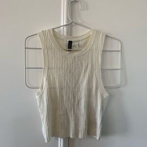 NWoT! H&M Ribbed Knit Cream Sleeveless Top